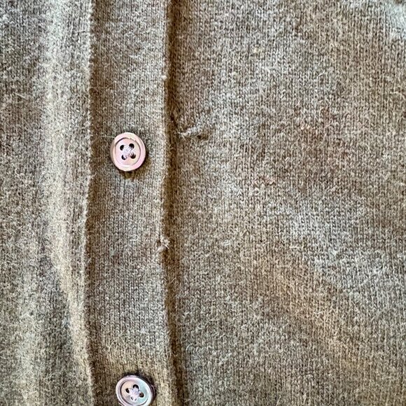 Banana Republic Italian Cashmere Wool Blend Cardigan Dark Olive 2 Pocket V Neck - Picture 6 of 7